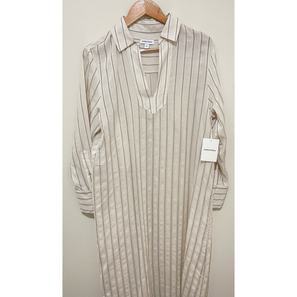 NWT Nordstrom Striped V-neck tunic Shirt Dress, Size Small $129 - Picture 6 of 16
